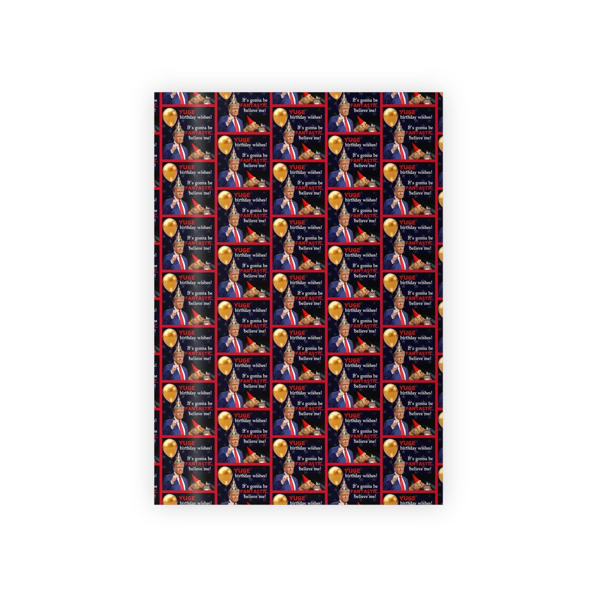 Trump Yuge Birthday Wishes Gift Wrapping Paper Rolls, 1pc