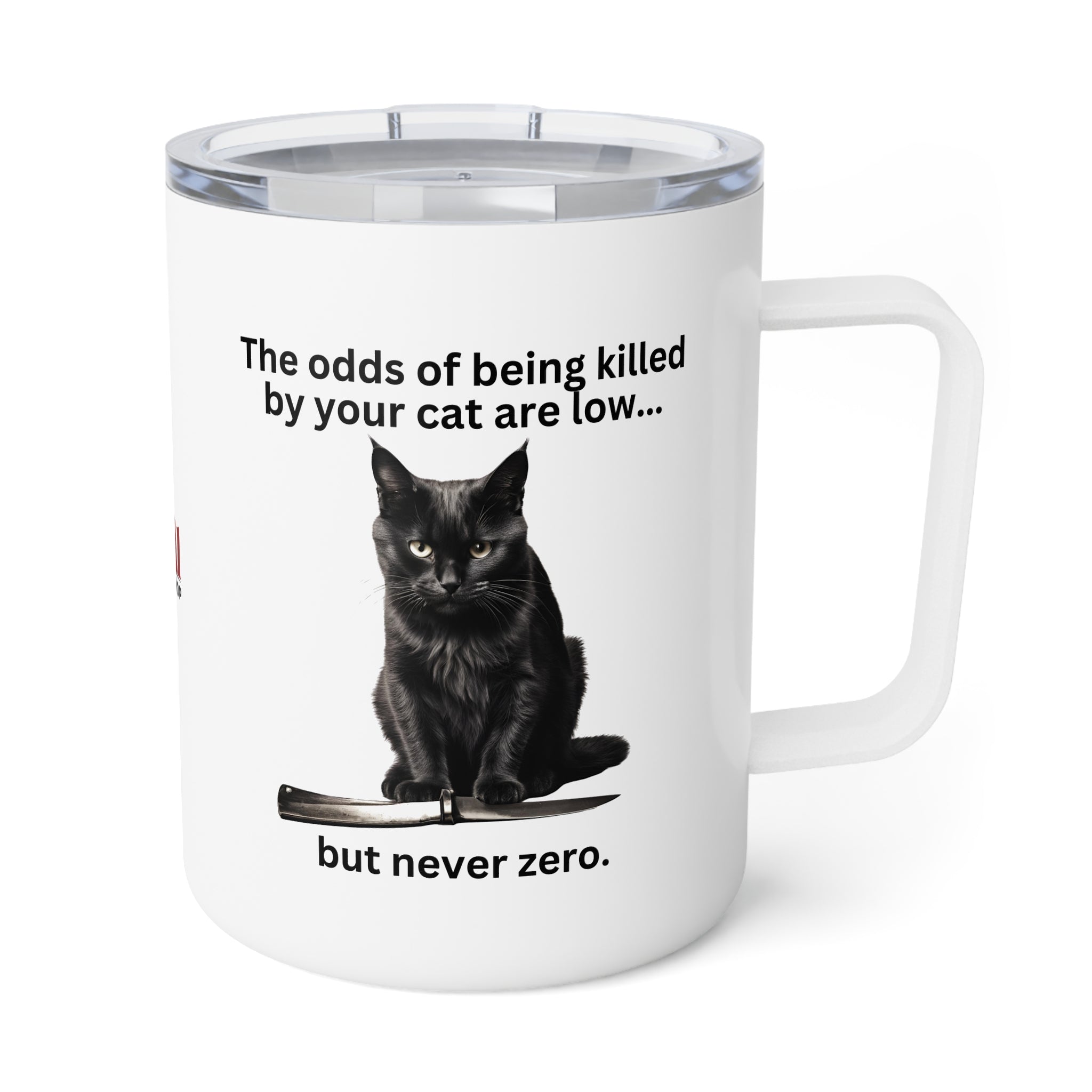 Photo depicting the ​Killer Cat Odds Insulated Coffee Mug, 10oz from EpiAl's Shop.