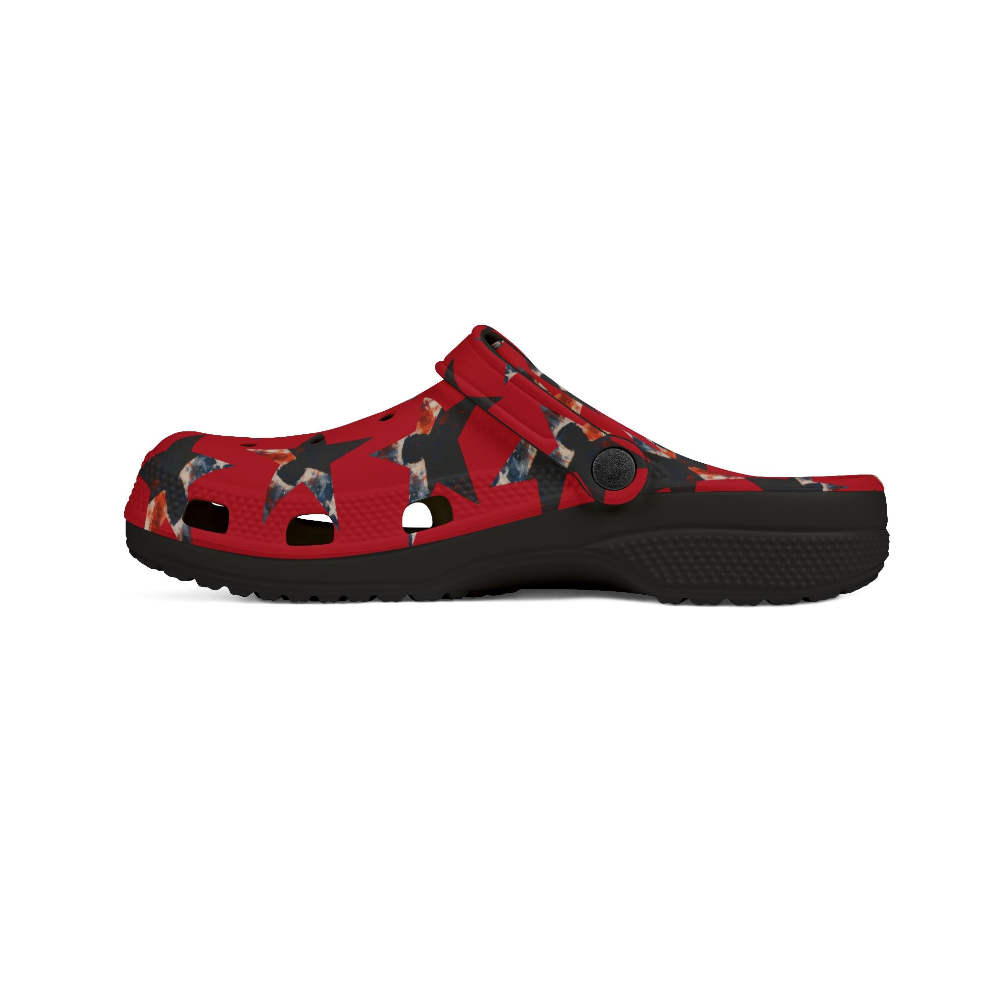 Red Presidential Silhouette Star EVA Clogs – Lightweight Statement Slip-Ons