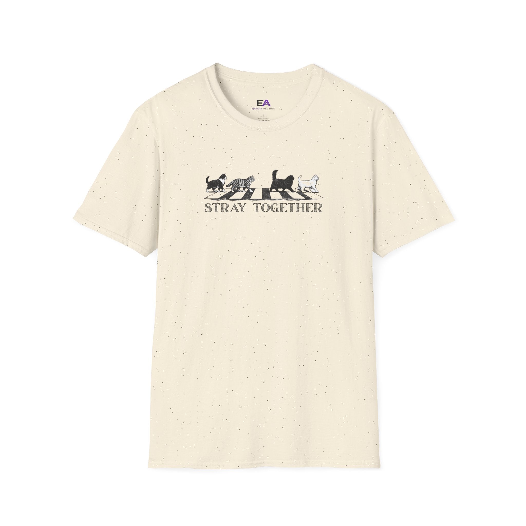 Stray Together Cat Crosswalk T-Shirt | Minimalist Cat Lover Graphic Tee