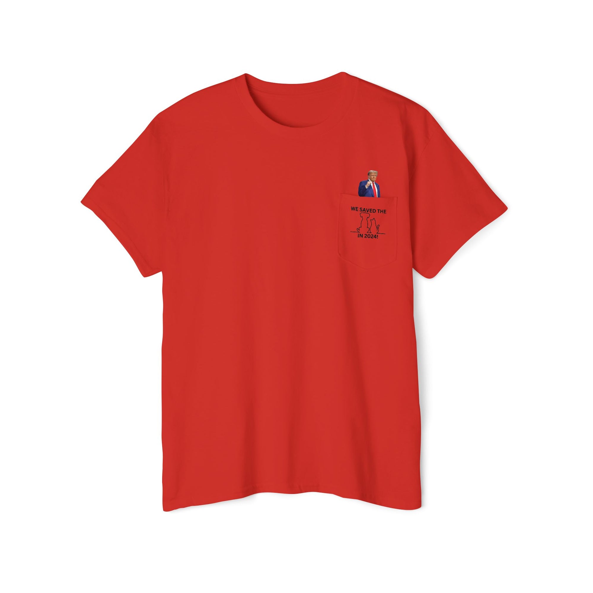 Trump - Saved the Cats & Dogs Unisex Heavy Cotton Pocket Tee