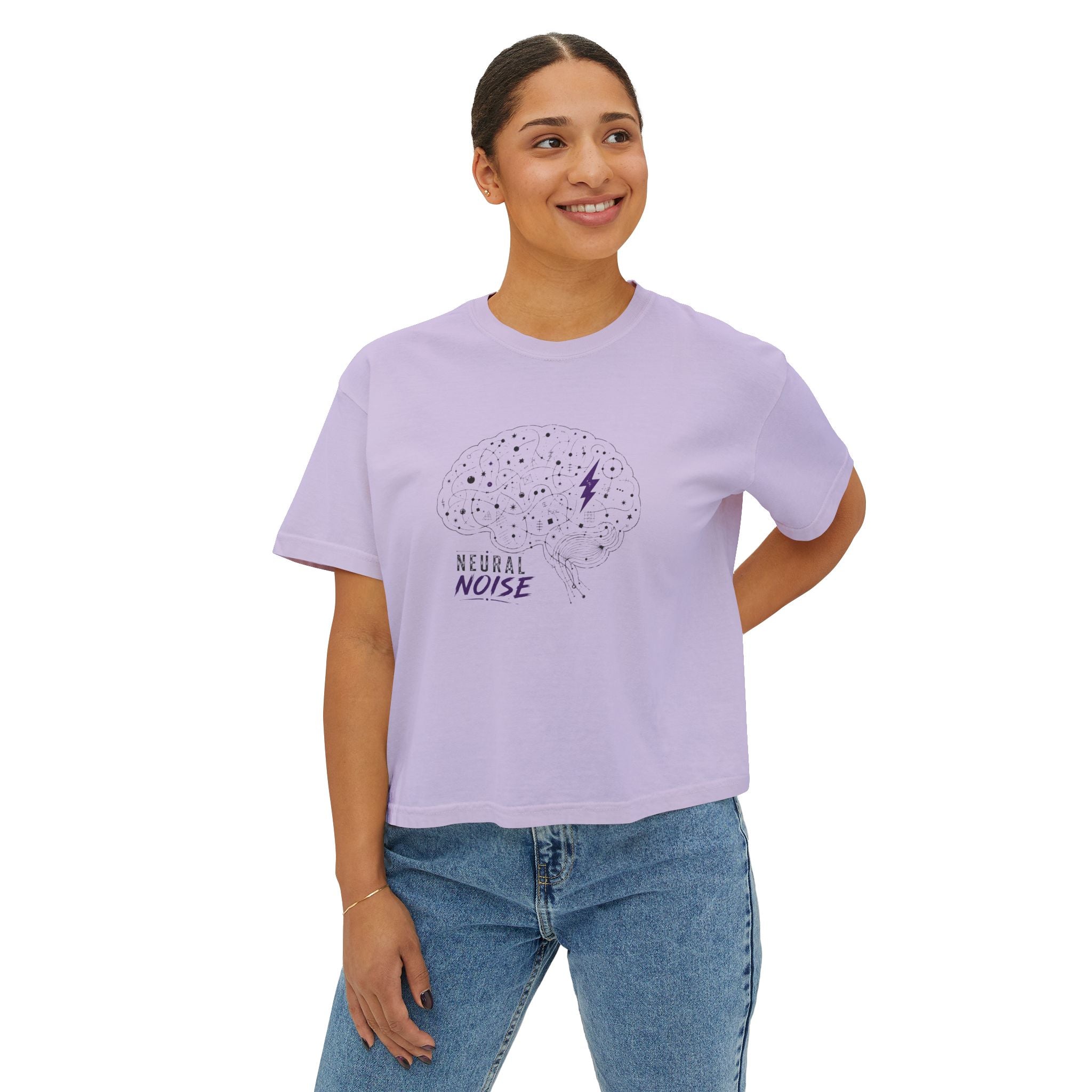 Neural Noise Boxy Crop T-Shirt | Abstract Brain Epilepsy Awareness Graphic Tee