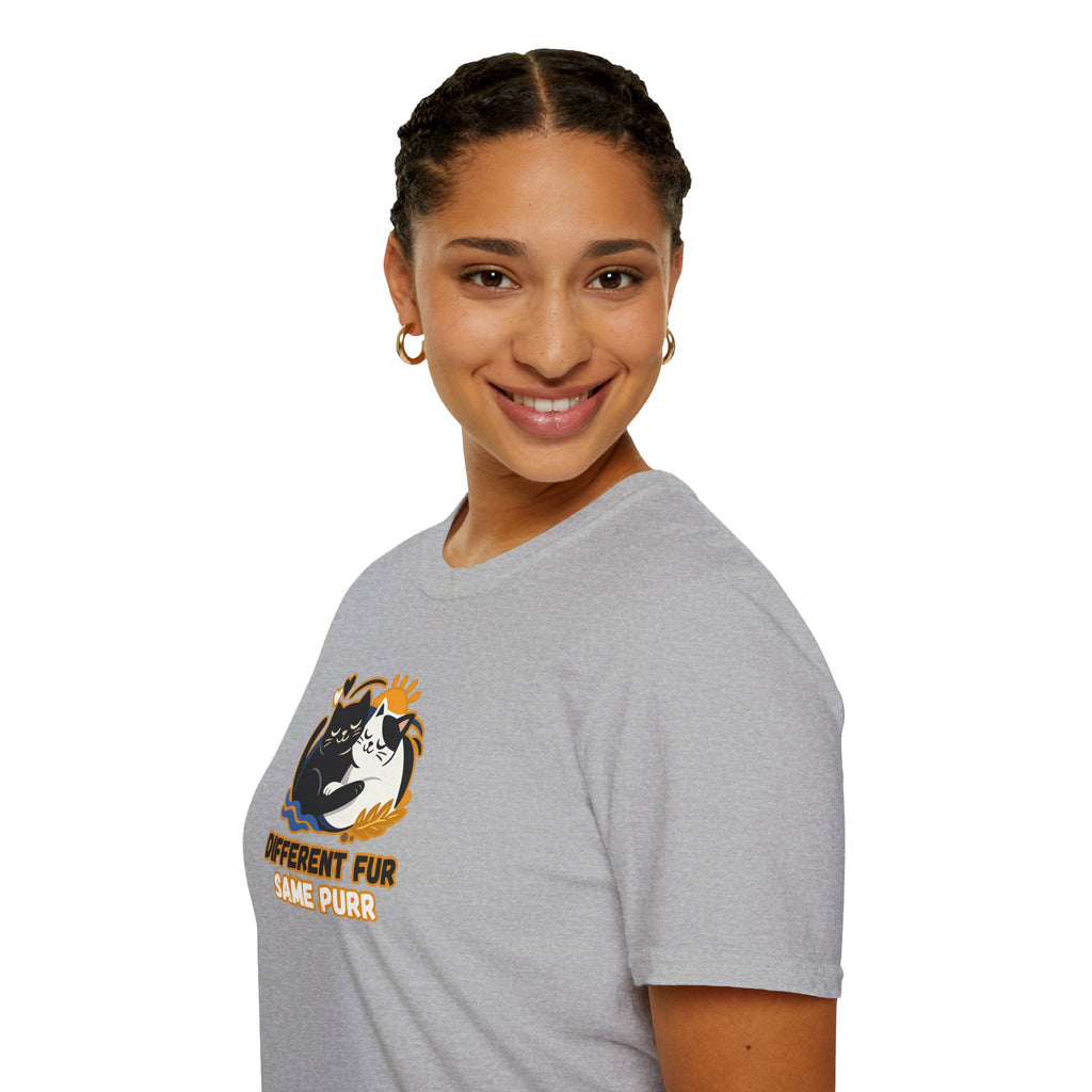 Different Fur, Same Purr Cat Unity T-Shirt | Kindness & Harmony Tee