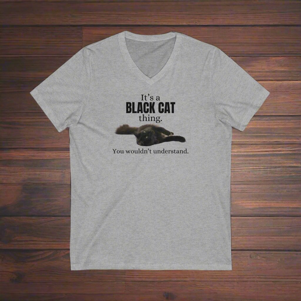 It's a Black Cat Thing Unisex Jersey Short Sleeve V-Neck Tee