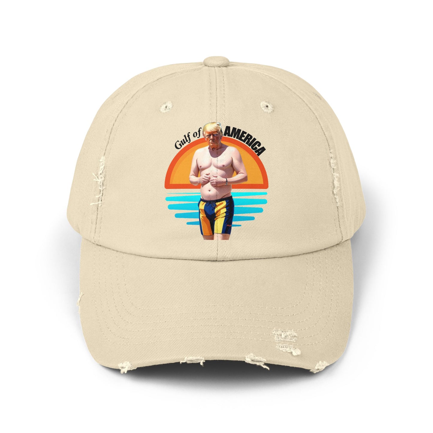 Gulf of America Distressed Cap - Unisex Beach Hat for Summer Fun