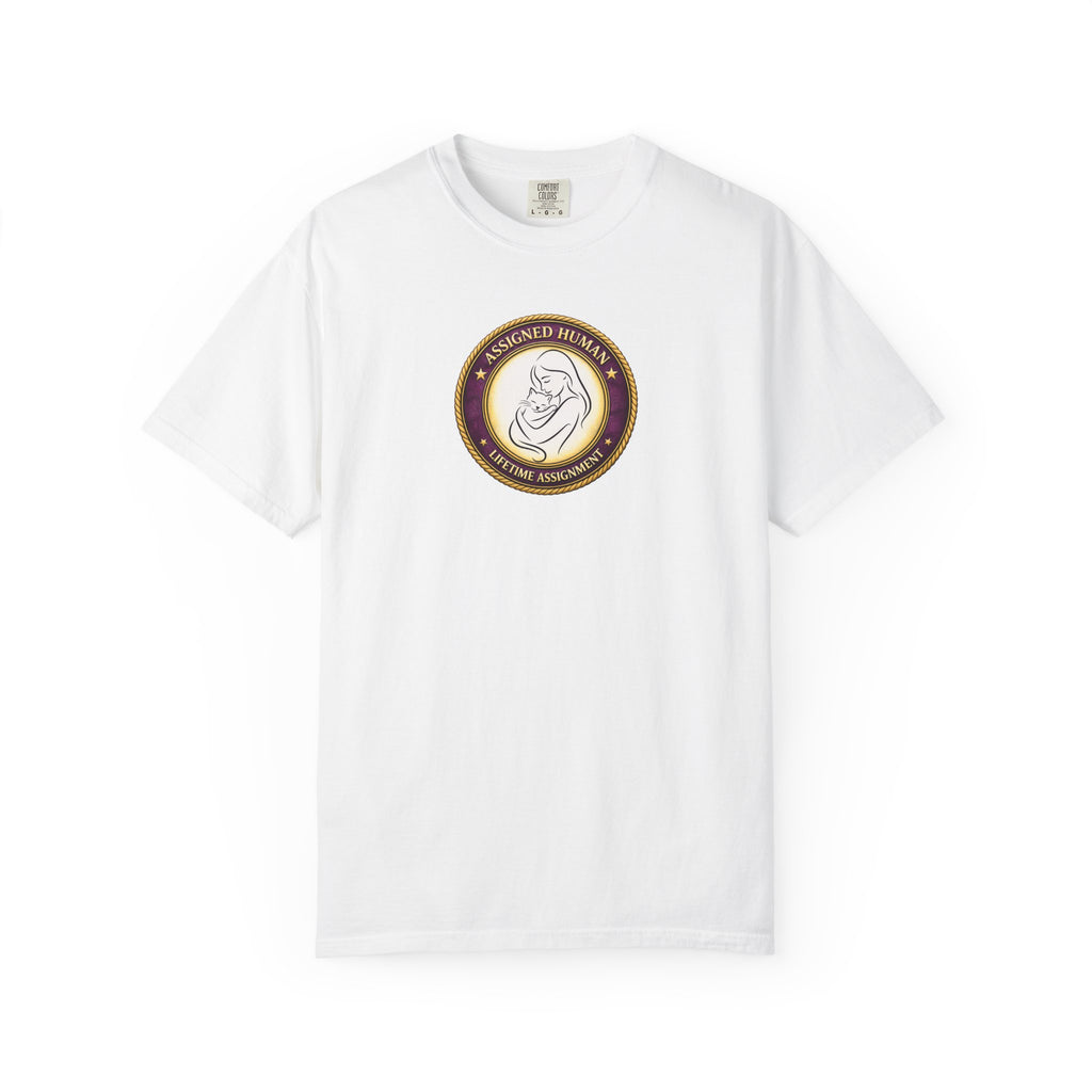 Assigned Human – Lifetime Assignment T-Shirt | Cat Lover Seal Tee