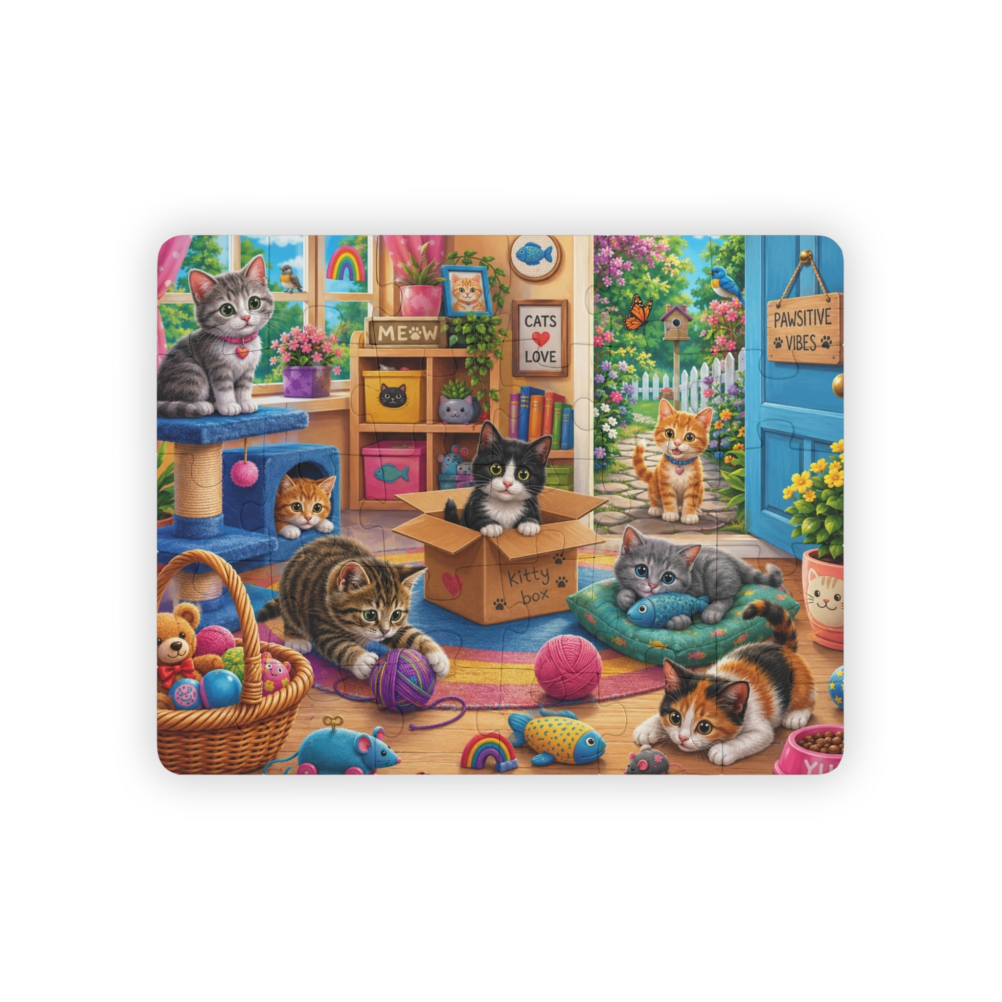 Kitten Playroom Kids Puzzle | 30 Piece Cat Jigsaw Puzzle for Toddlers & Young Kids