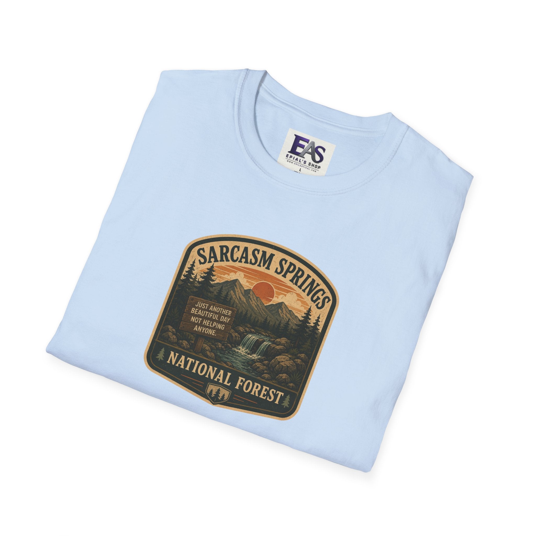 Sarcasm Springs National Forest Unisex T-Shirt | Funny Retro Outdoors Graphic Tee