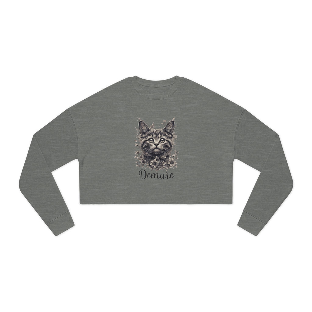 Demure Cat Women's Cropped Sweatshirt