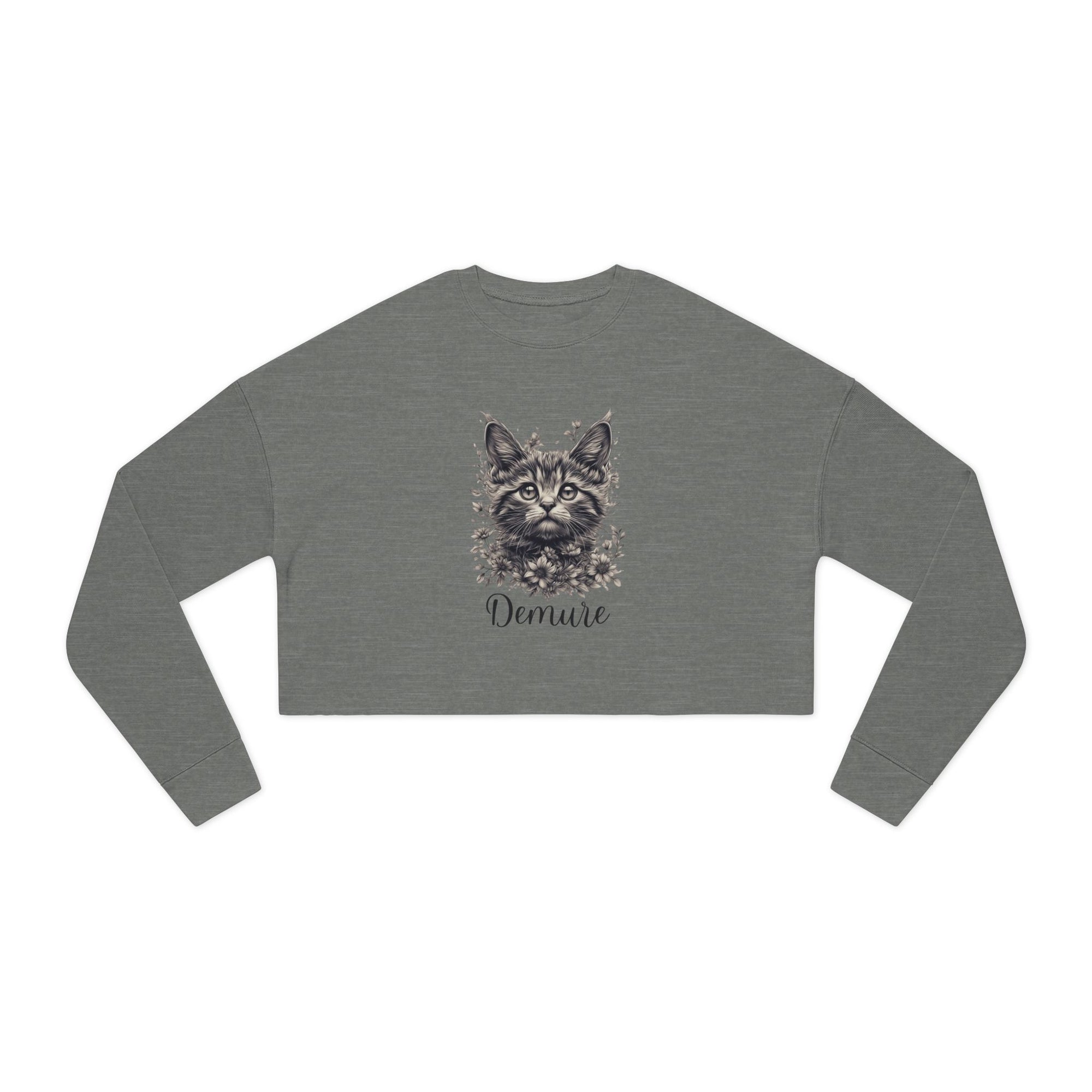 Demure Cat Women's Cropped Sweatshirt