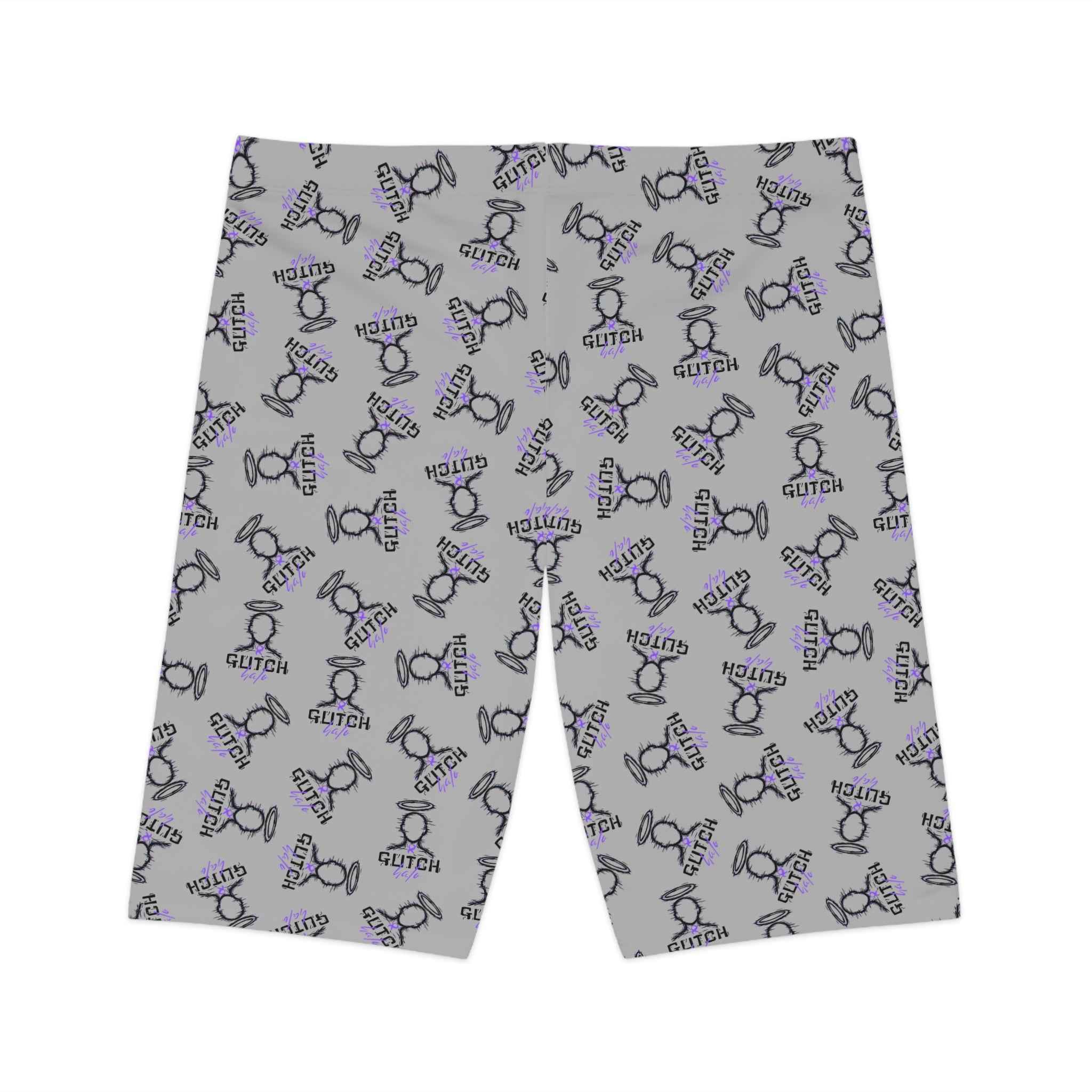 Glitch Pattern Women's Bike Shorts — All-Over Print Tech Cycling Shorts