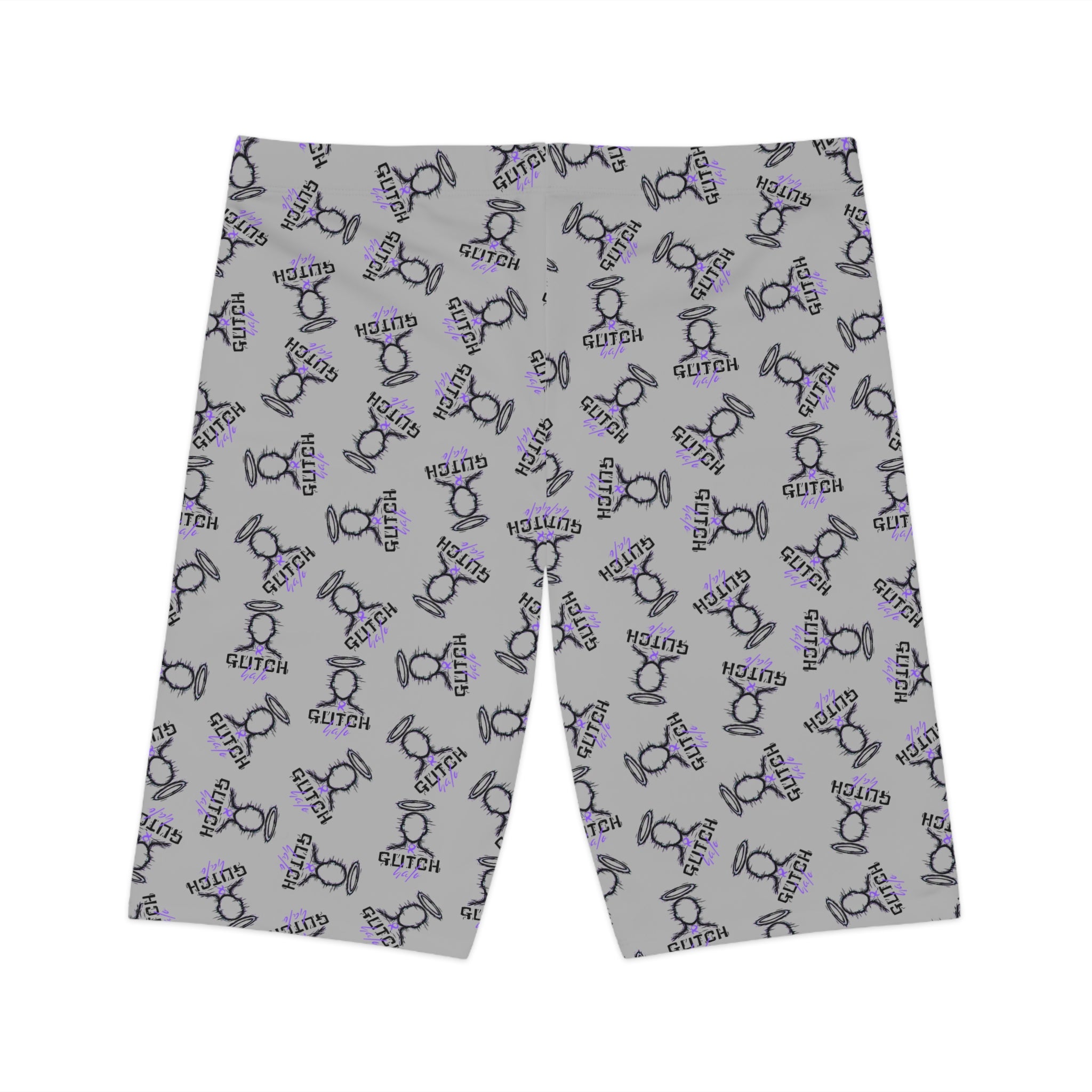 Glitch Pattern Women's Bike Shorts — All-Over Print Tech Cycling Shorts