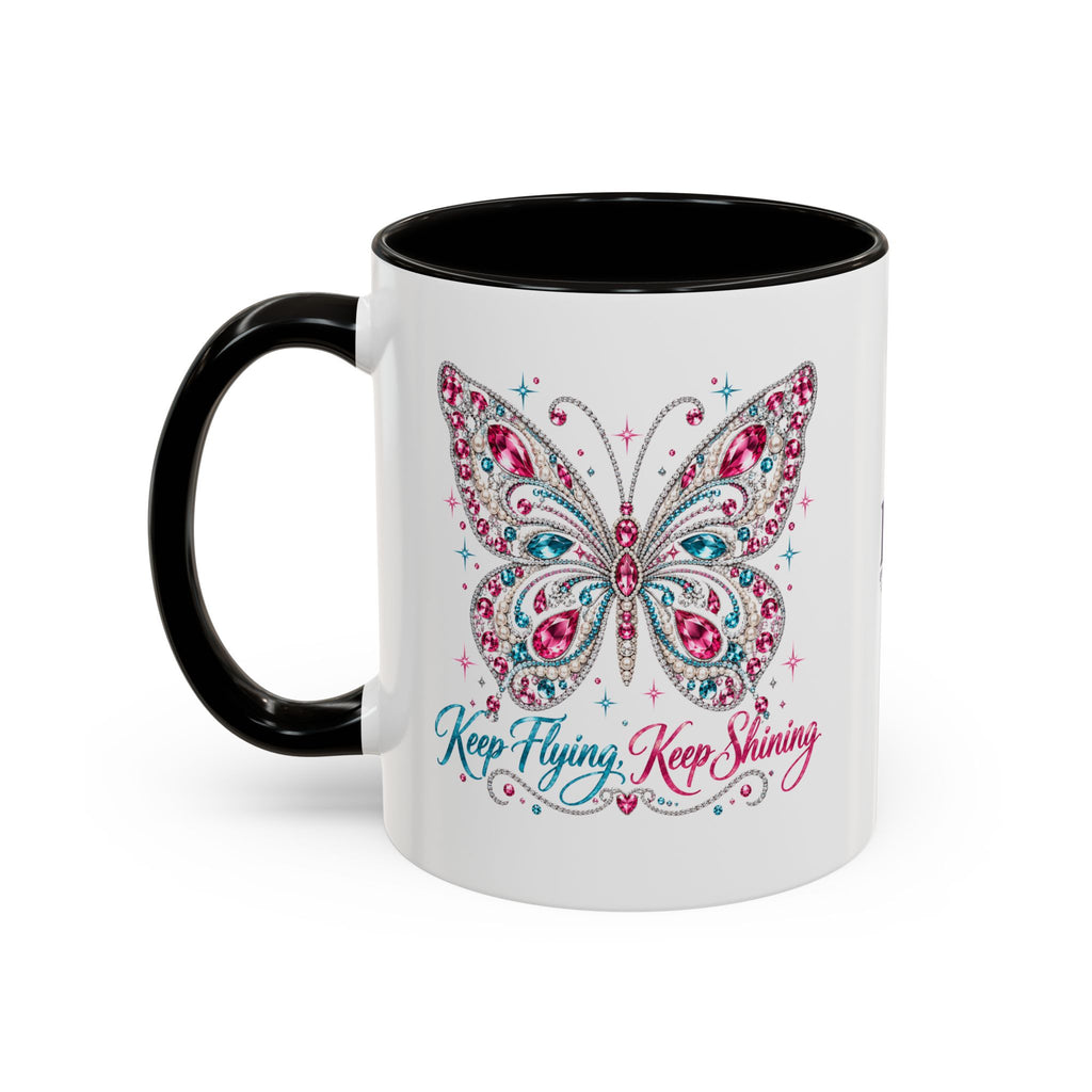 Keep Flying, Keep Shining Rhinestone Butterfly Mug (11oz & 15oz)