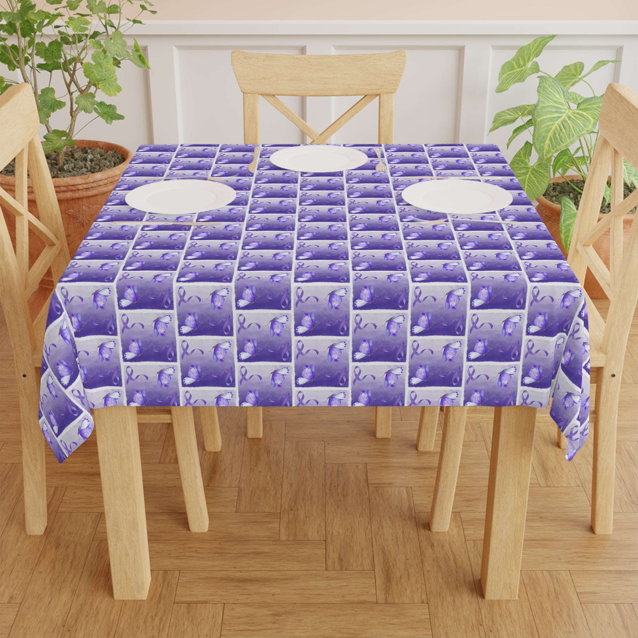 Purple Ribbon Butterfly Epilepsy Awareness Tablecloth - EpiAl's Shop