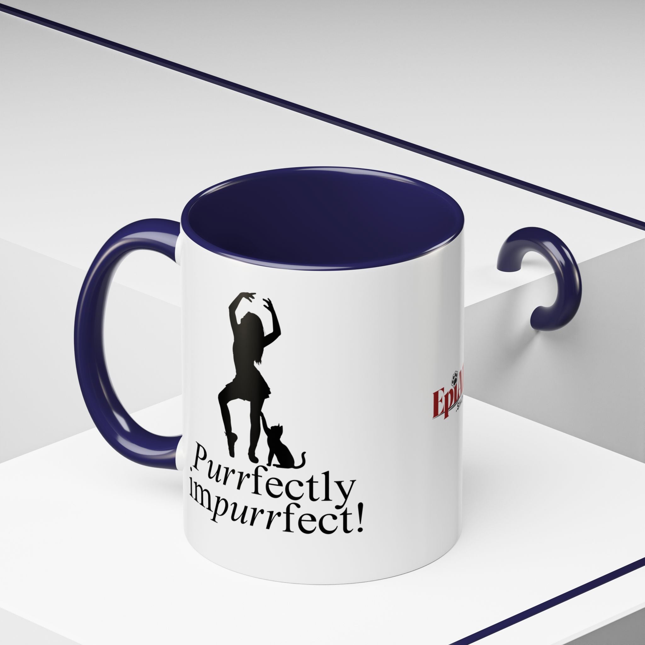 Photo depicting the ​Purrfectly Impurrfect Accent Coffee Mug (11, 15oz) from EpiAl's Shop.