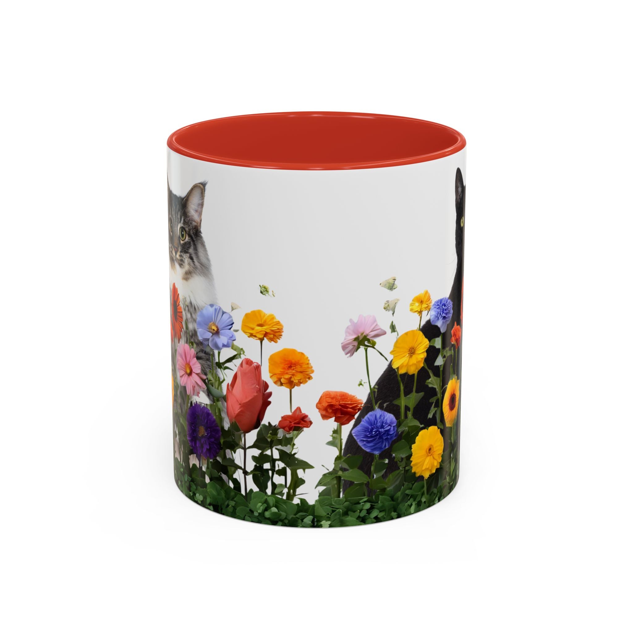 Floral Cats Coffee Mug - 11 oz/15 oz