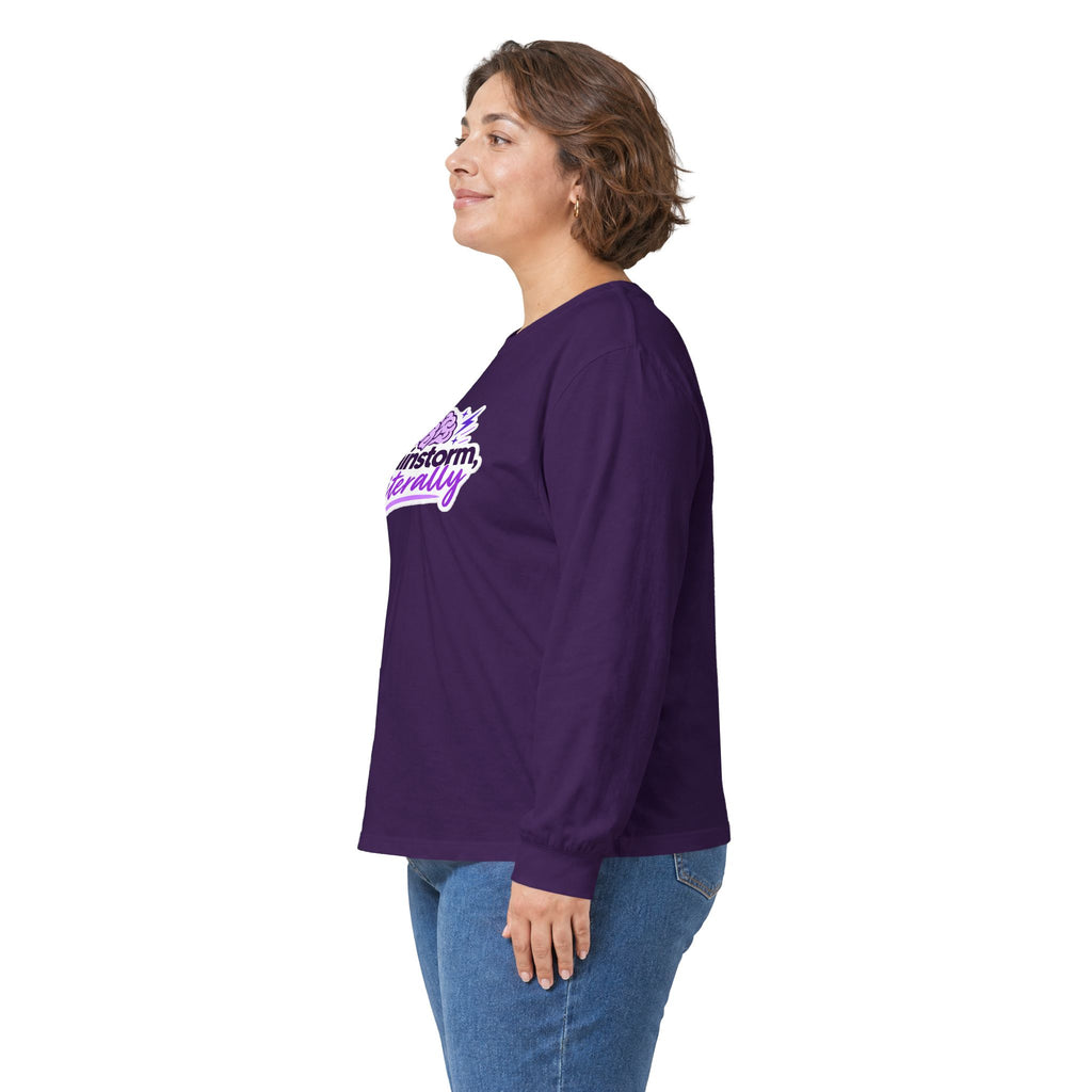 Brainstorm, Literally Epilepsy Awareness Long Sleeve Shirt | Purple Brain Epilepsy Tee