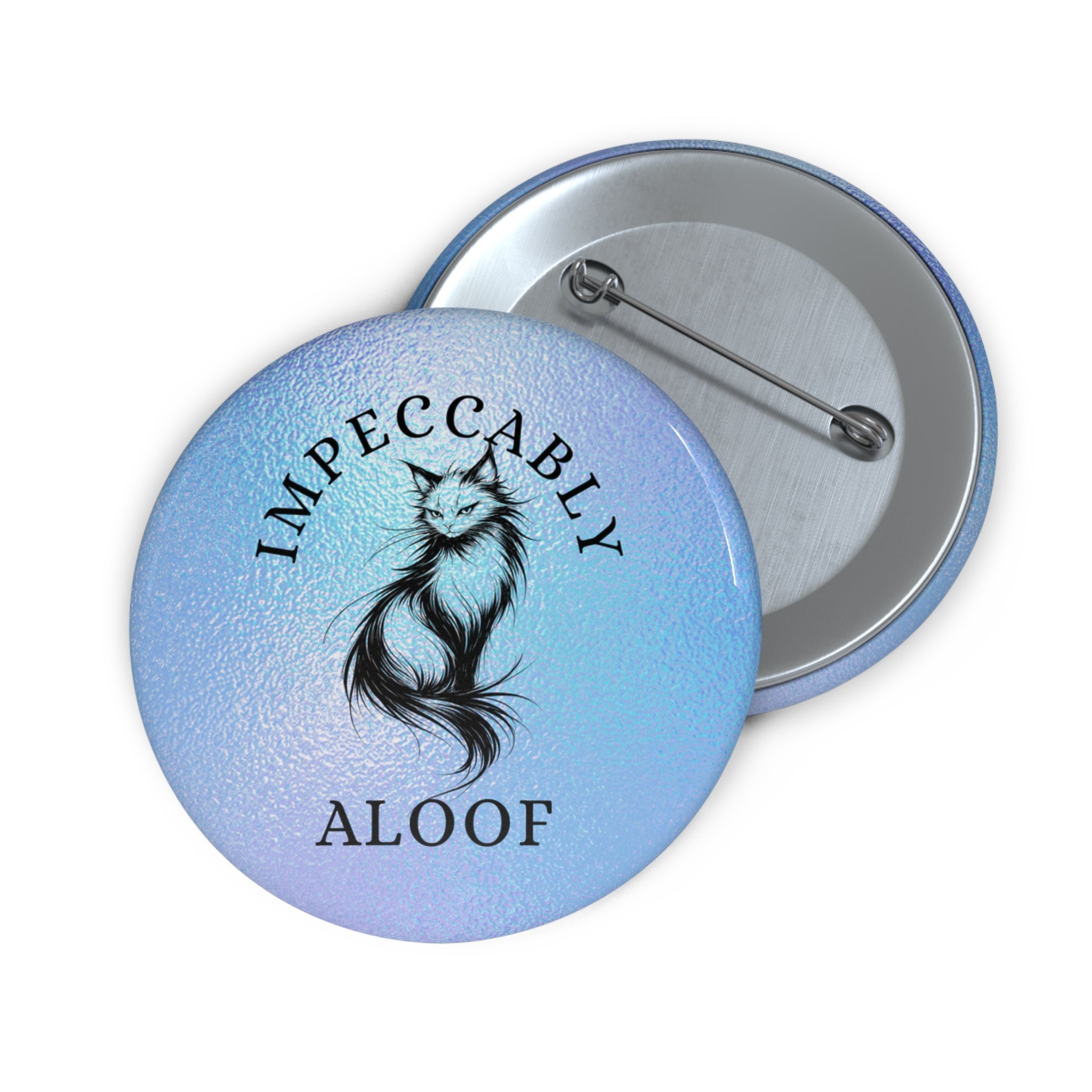 Impeccably Aloof Cat Pinback Button – Abstract Line Art Badge