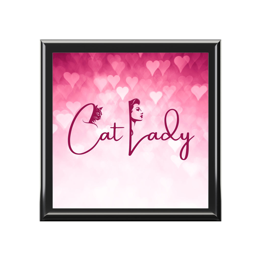 Cat Lady Hearts Jewelry Box - Perfect Gift for Cat Lovers Printify