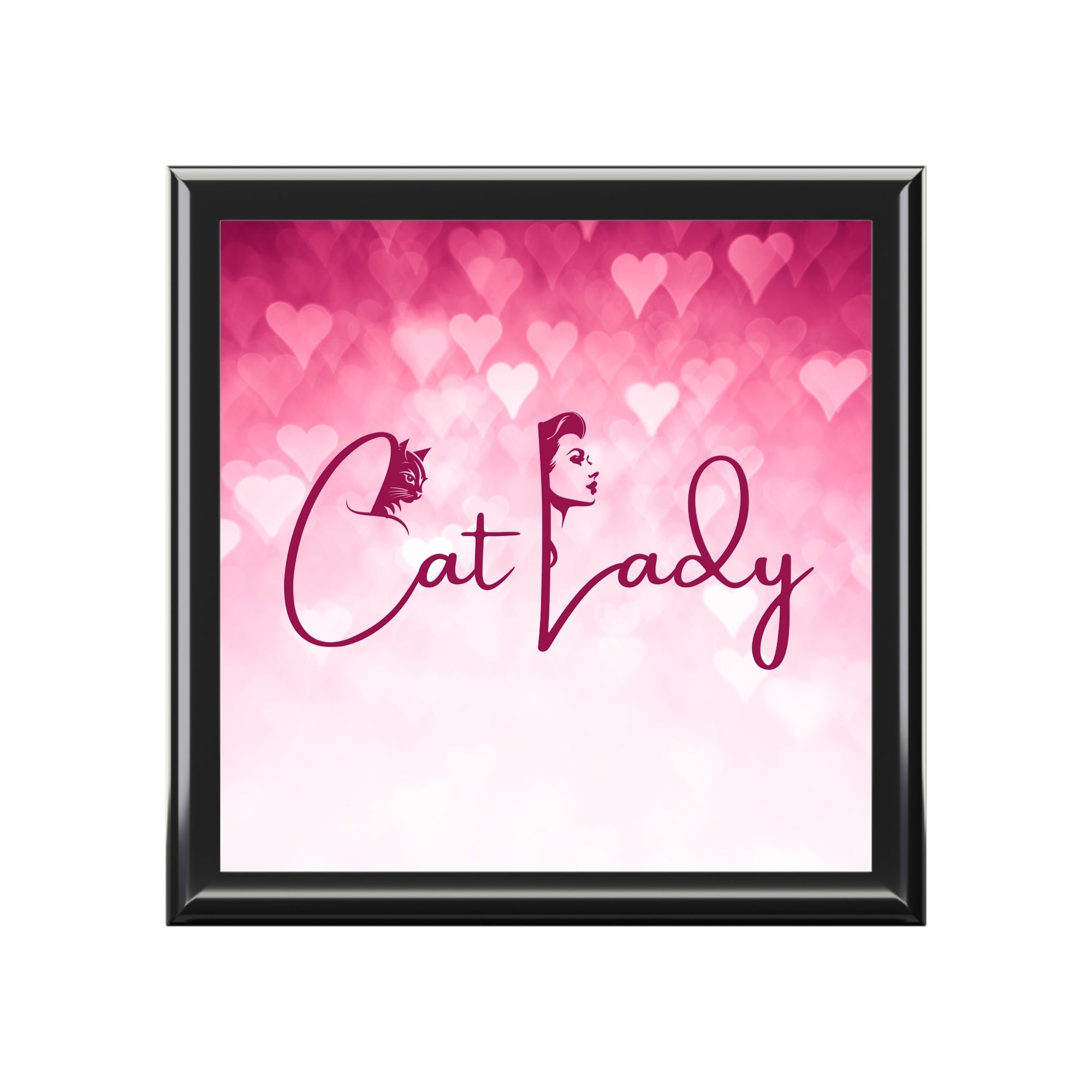Cat Lady Hearts Jewelry Box - Perfect Gift for Cat Lovers Printify