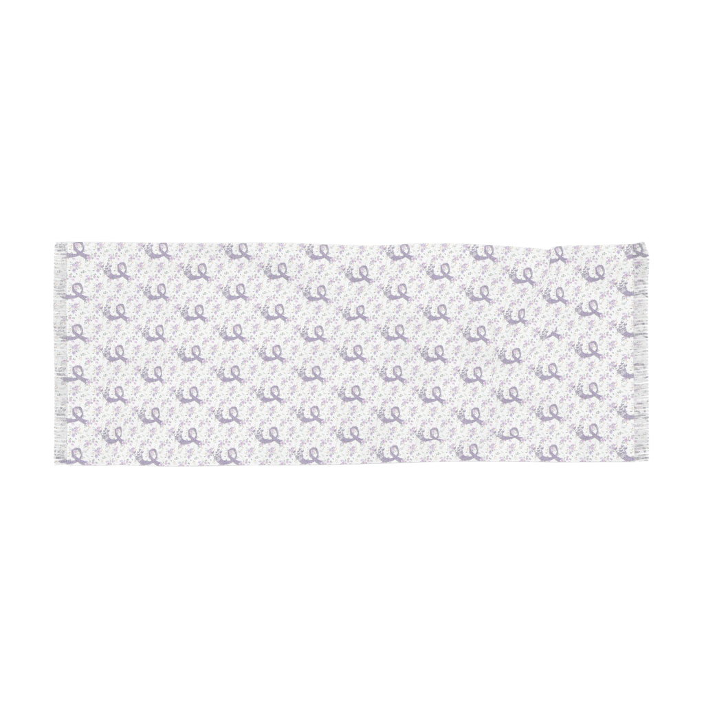 Purple Flowers Epilepsy Awareness Light Scarf