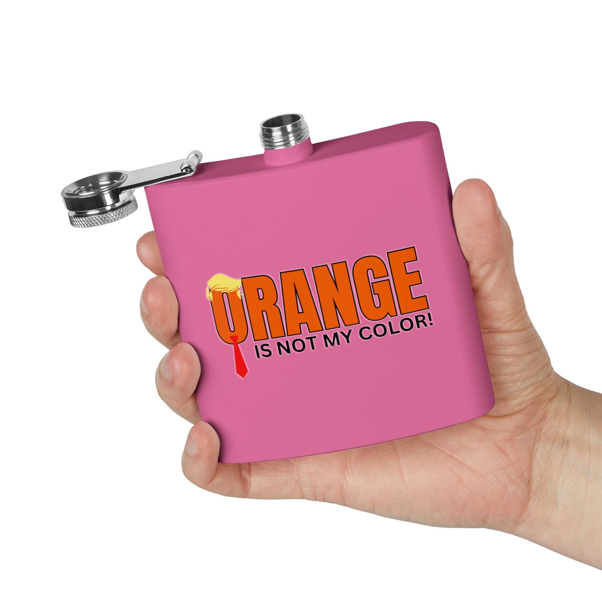 Funny Stainless Steel Flask - "Orange is Not My Color!" - 6oz Gift Printify