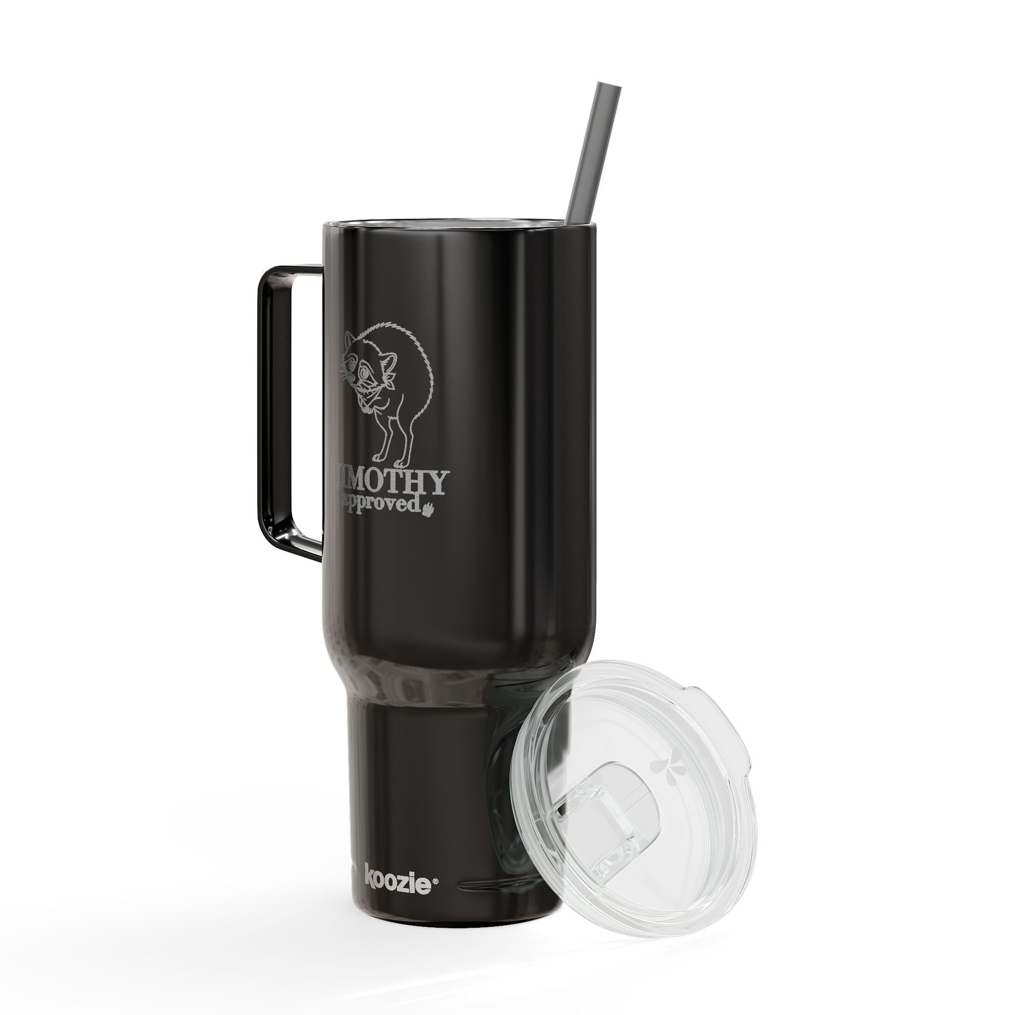 Jimothy Approved 40 oz Engraved Insulated Tumbler with Handle and Straw