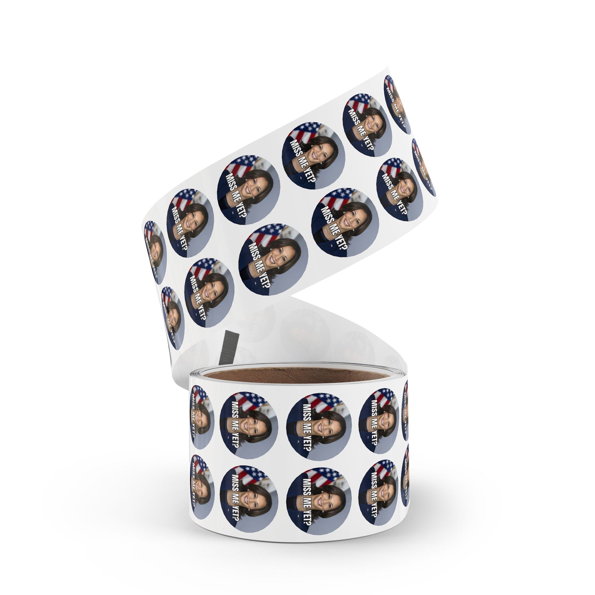 Political Round Sticker Rolls - Kamala 'Miss Me Yet?'