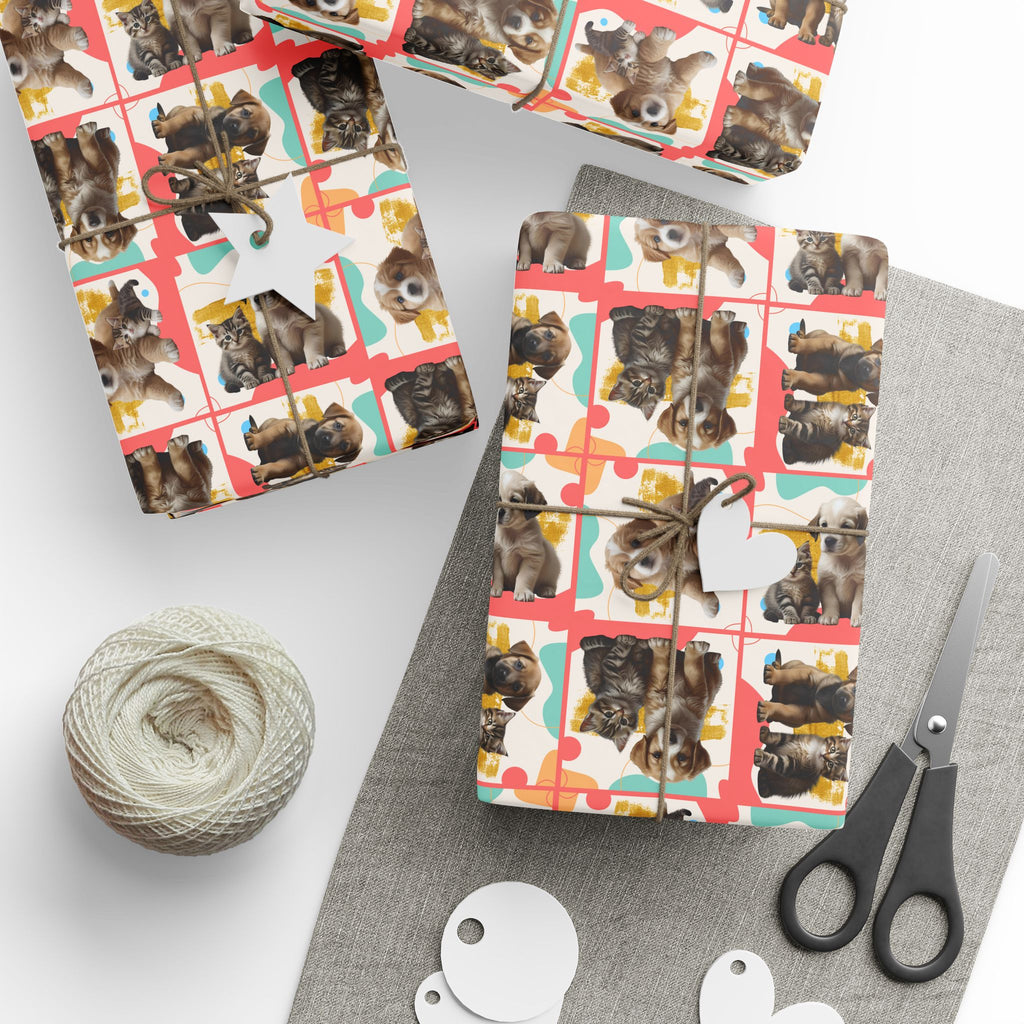 Colorful Puppy & Kitty Wrapping Papers