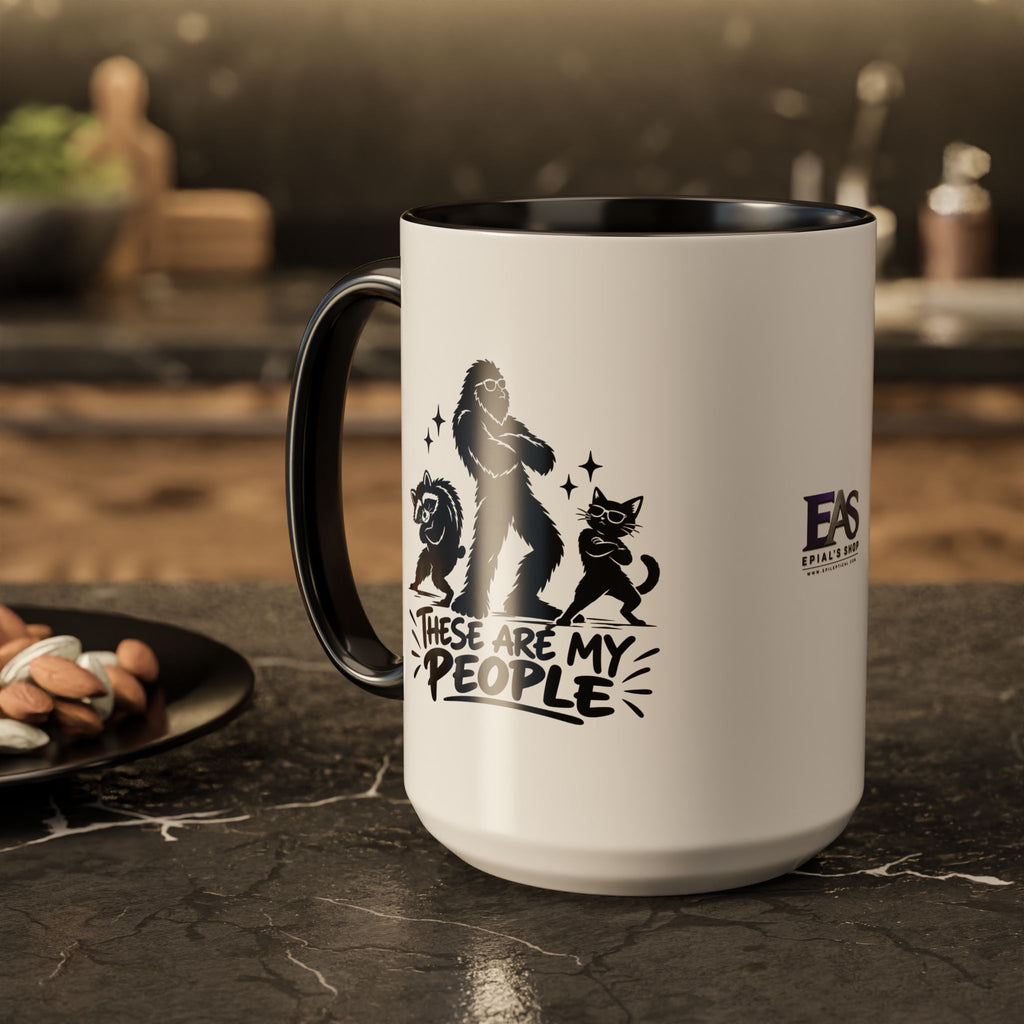 These Are My People Bigfoot, Raccoon & Cat Accent Coffee Mug | 11oz & 15oz