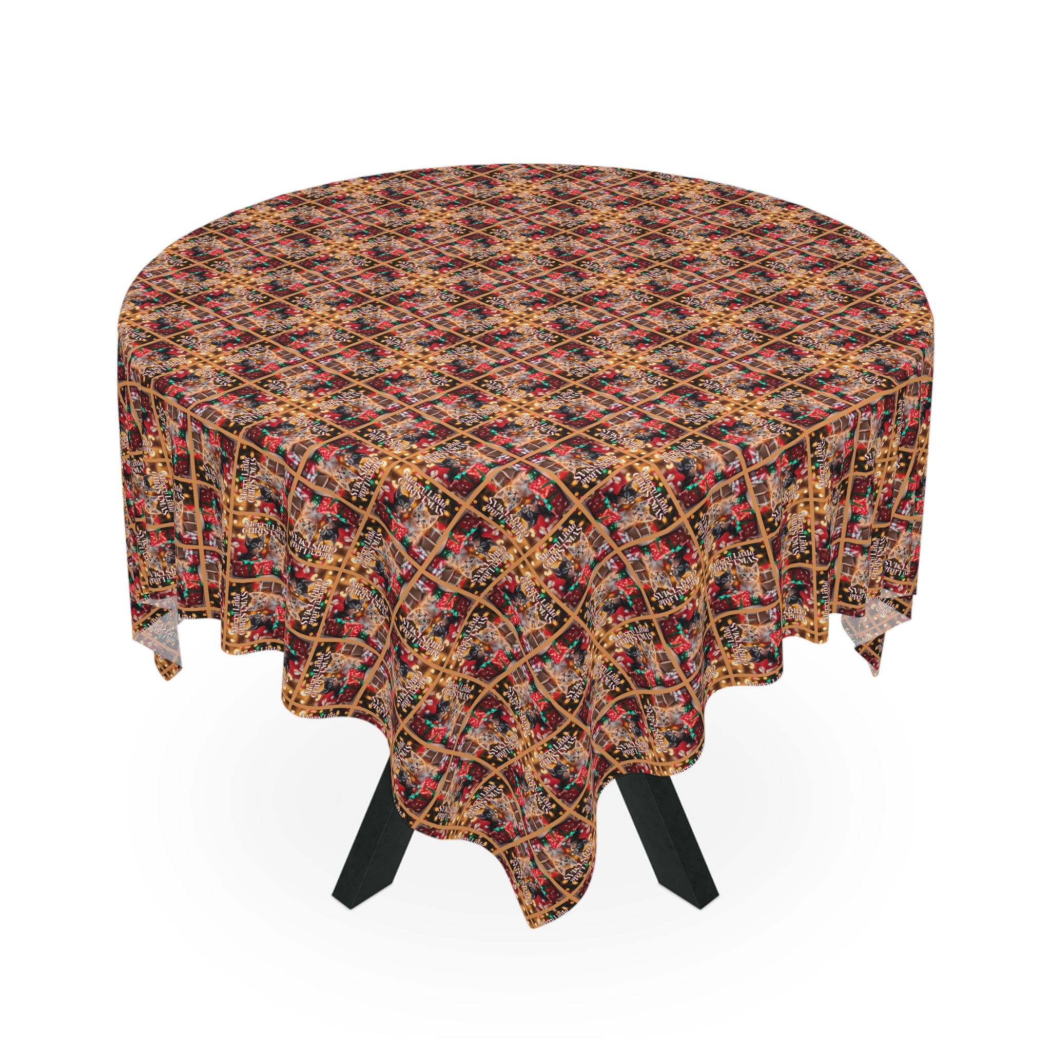 Photo depicting the ​Merry Little Christmas Tablecloth from EpiAl's Shop.