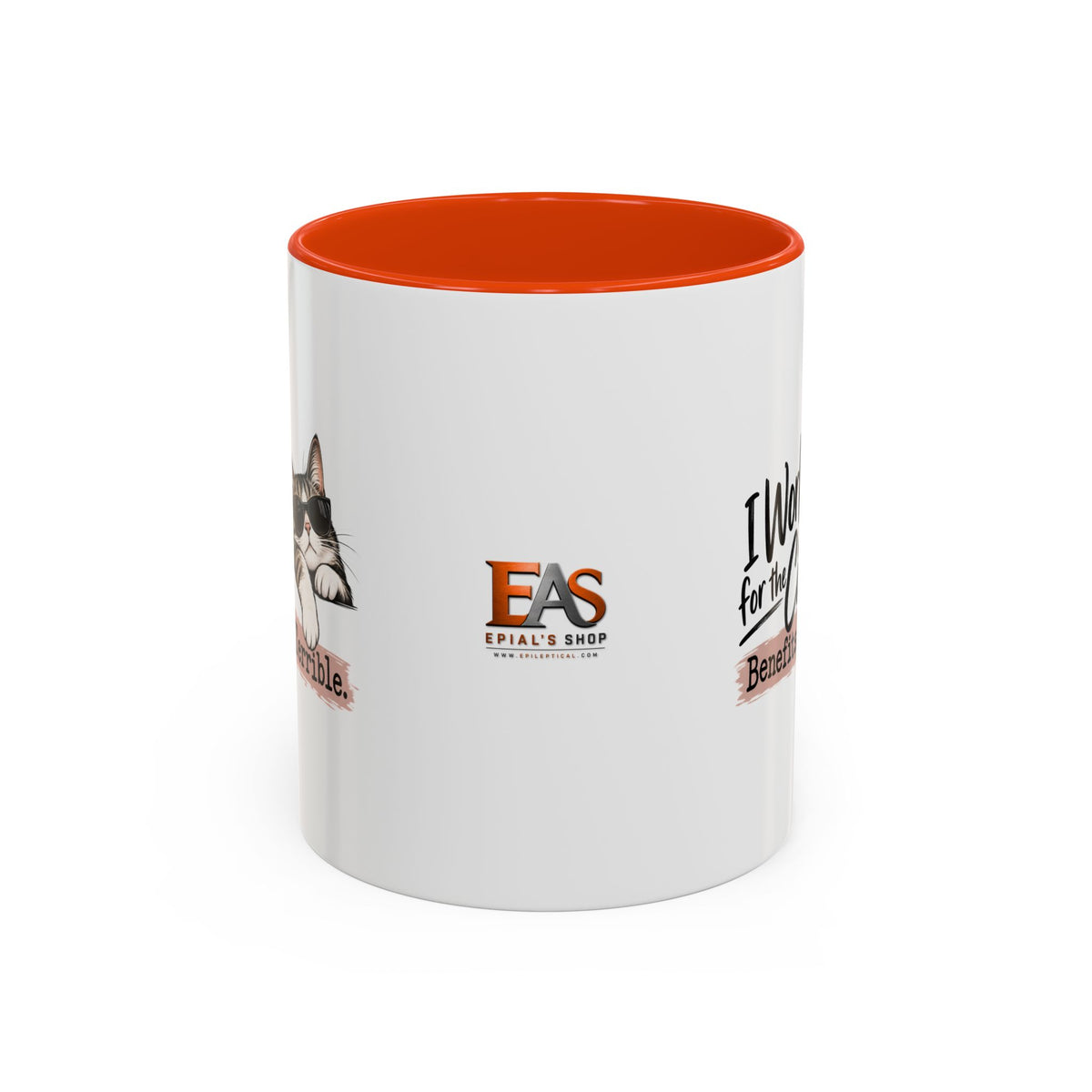 I Work for the Cat Coffee Mug | Funny Cat Lover Ceramic Mug (11oz/15oz)