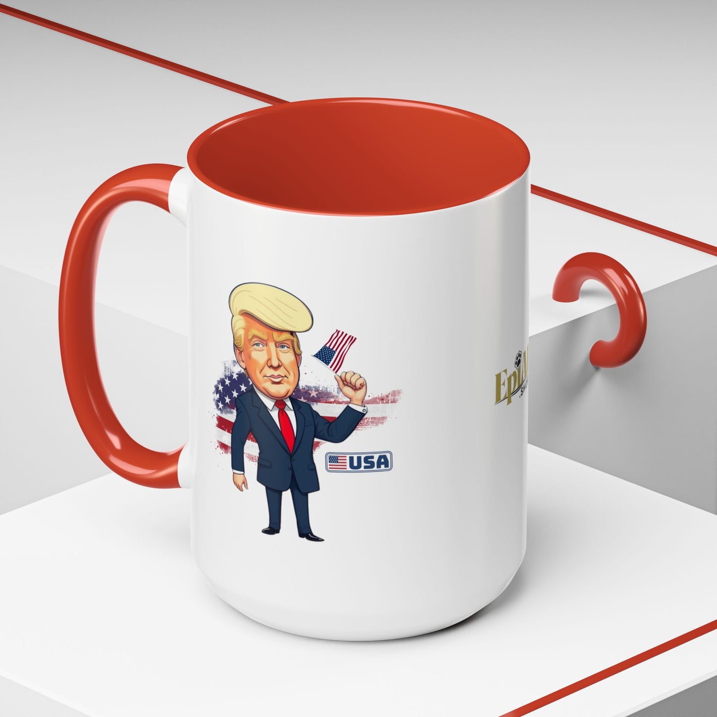 Flag Waving Trump USA Coffee Mug