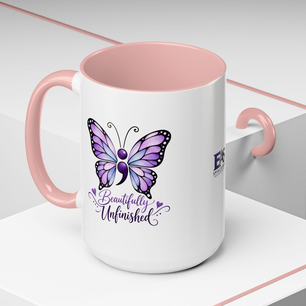 Beautifully Unfinished Semicolon Suicide Awareness Mug