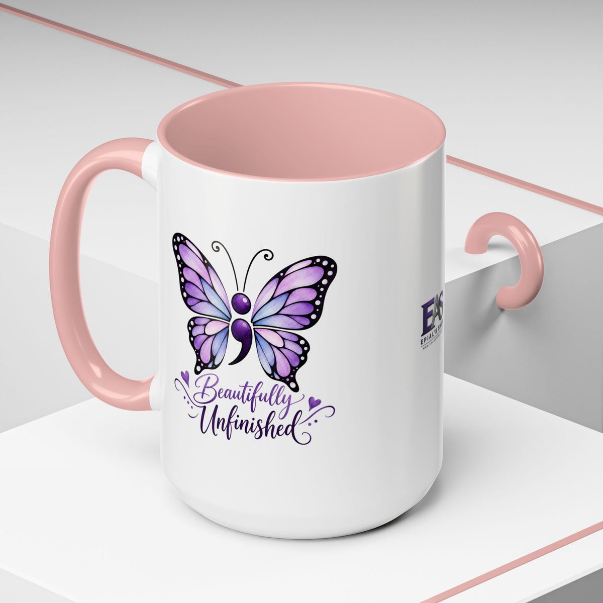 Beautifully Unfinished Semicolon Suicide Awareness Mug