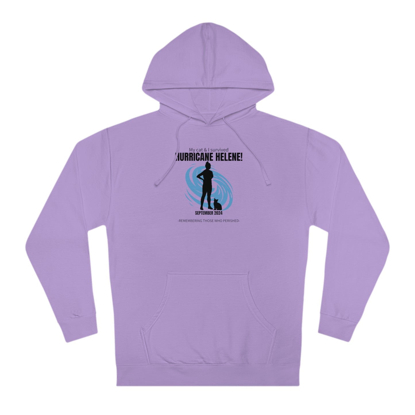 Hurricane Helene Cat Lady Survivor Hooded Sweatshirt