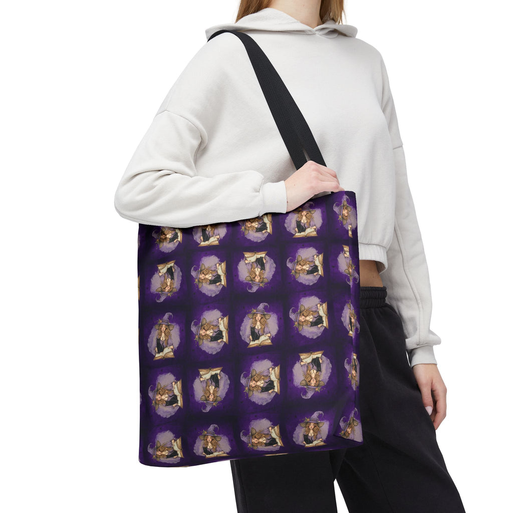 Vibrant Witchy Cat Lady Tote Bag