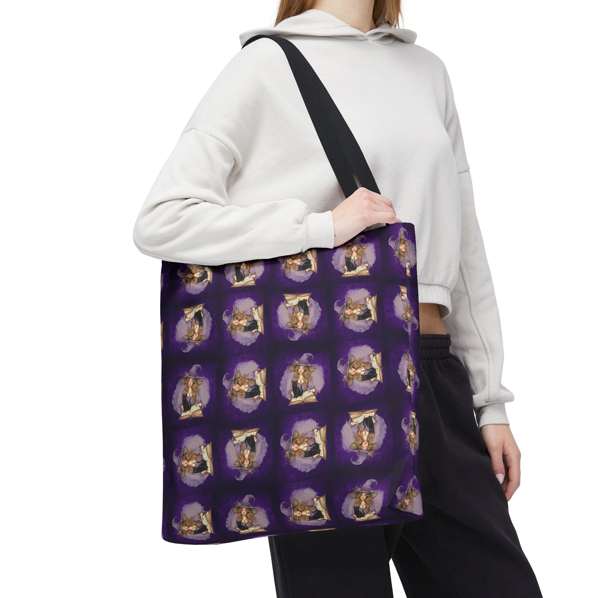 Vibrant Witchy Cat Lady Tote Bag