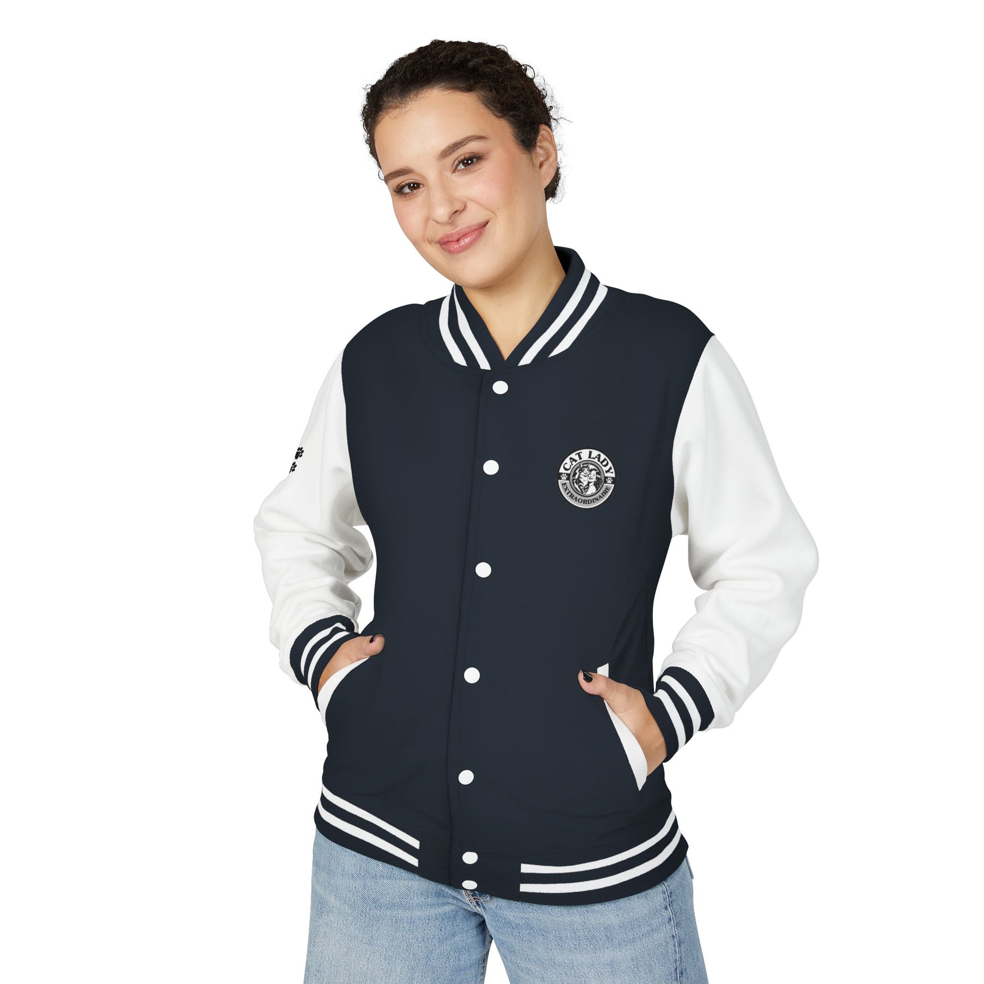 Cat Lady Extraordinaire Colorful Letterman Jacket