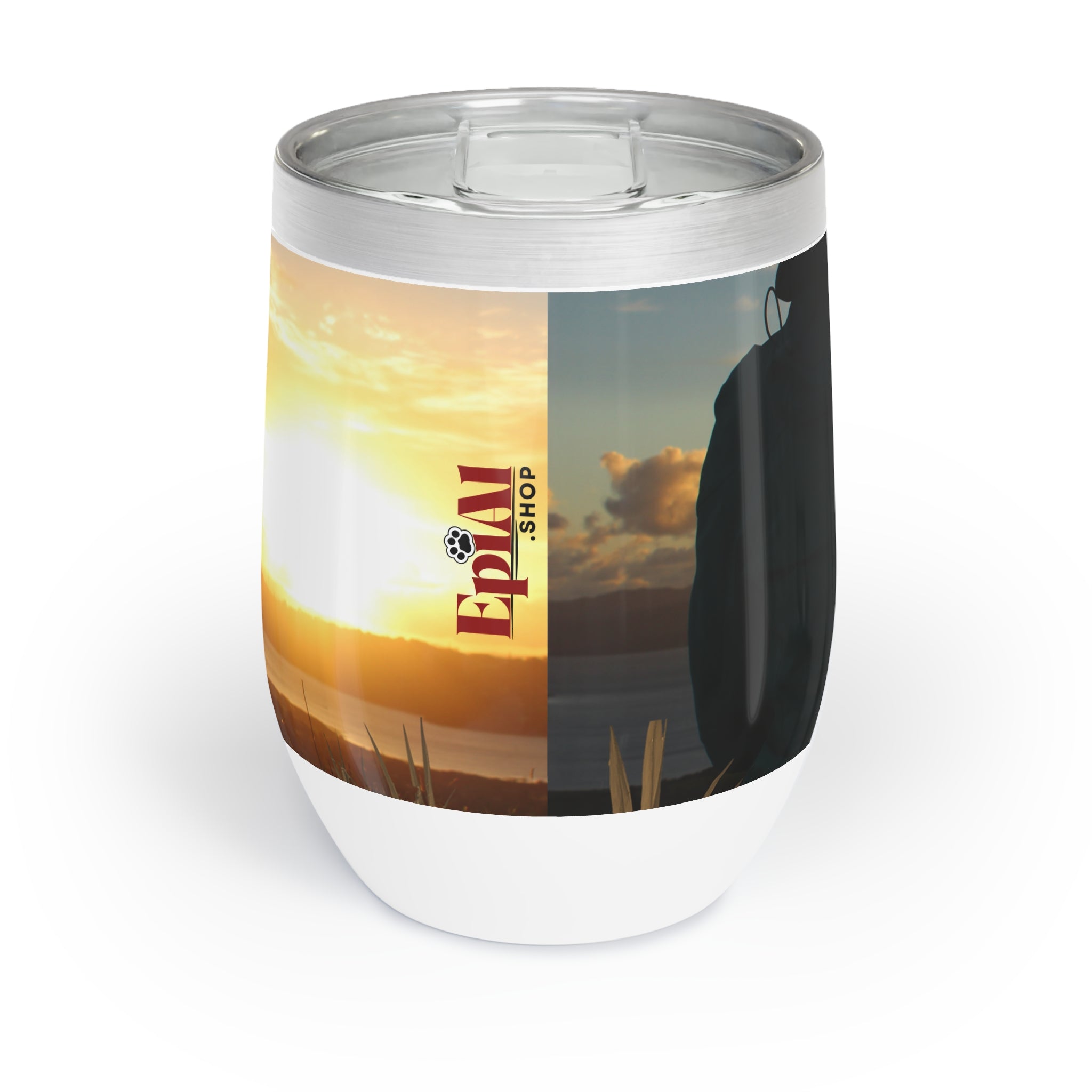 Photo depicting the ​Life Comes with Cats Chill Wine Tumbler from EpiAl's Shop.