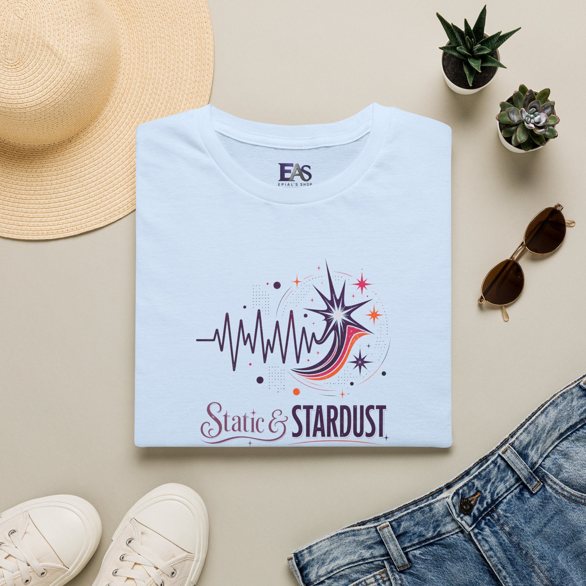 Static & Stardust Retro Epilepsy Awareness T-Shirt | Abstract Brainwave Tee