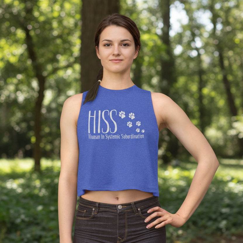 HISS Crop Tank – Human in Systemic Subordination Cat Crop Top