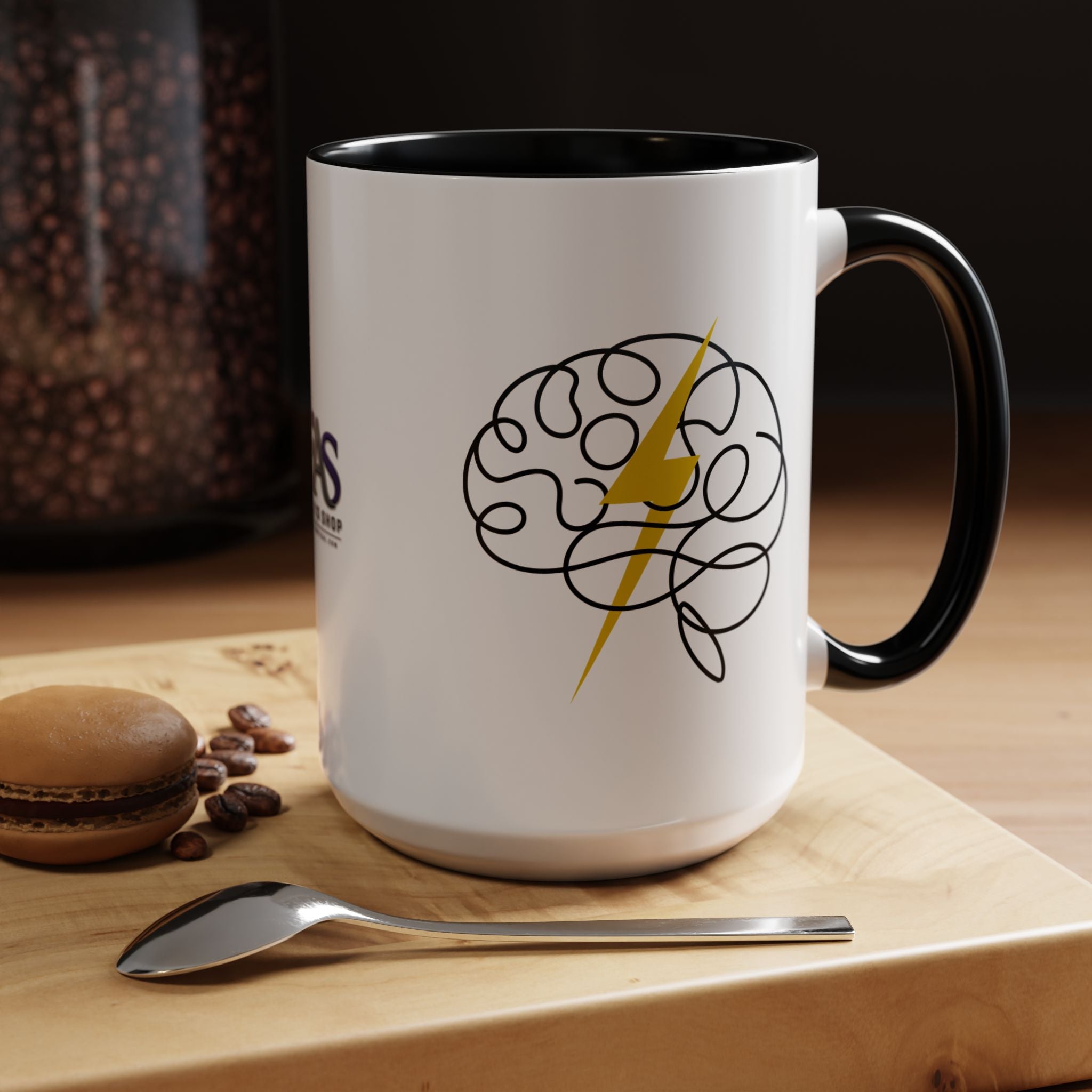 Brain Lightning Bolt Accent Coffee Mug