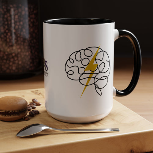 Brain Lightning Bolt Accent Coffee Mug