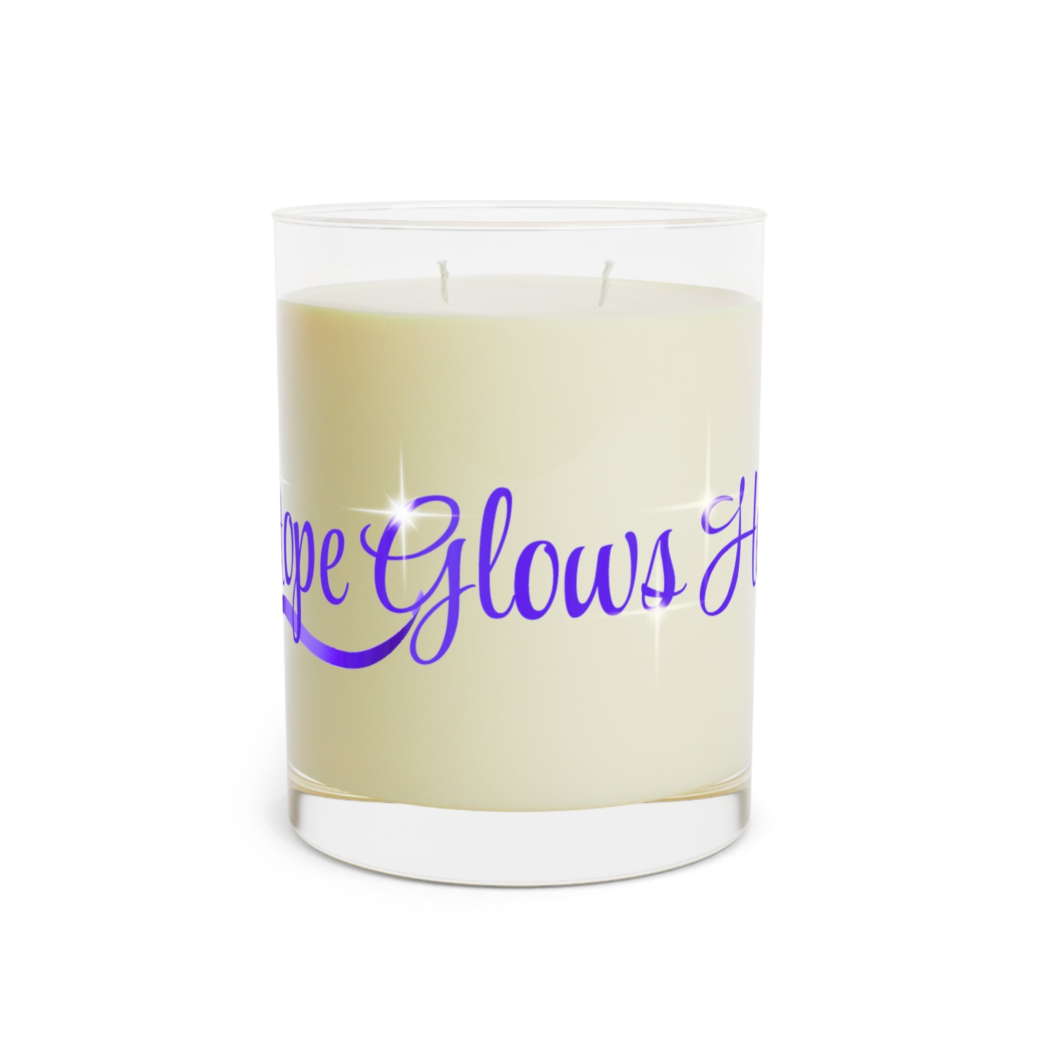 Hope Glows Here | Purple Ribbon Awareness Candle