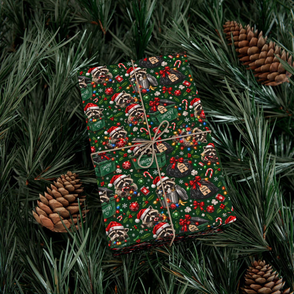 Jimothy’s Merry Trashmas Raccoon Christmas Wrapping Paper