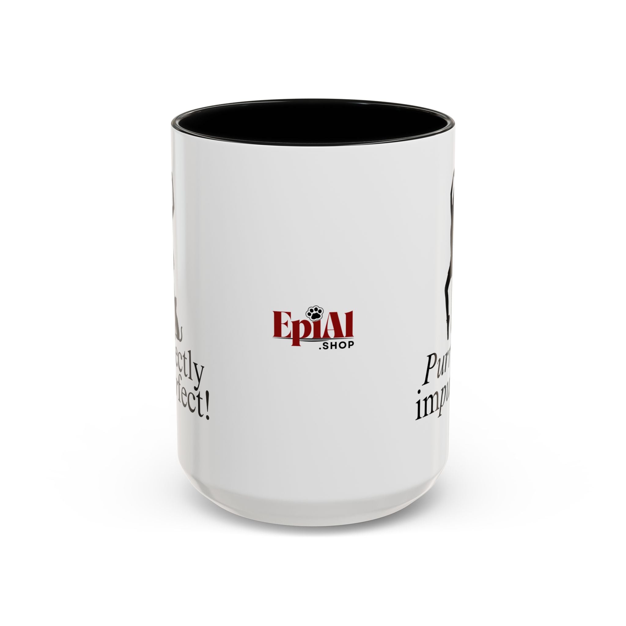 Photo depicting the ​Purrfectly Impurrfect Accent Coffee Mug (11, 15oz) from EpiAl's Shop.