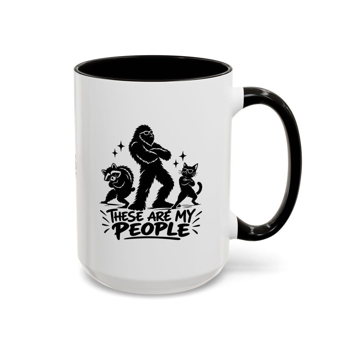 These Are My People Bigfoot, Raccoon & Cat Accent Coffee Mug | 11oz & 15oz