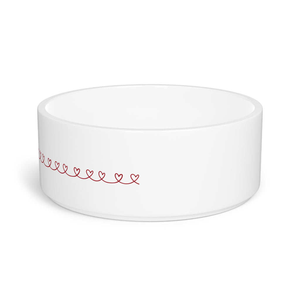 Love Line Ceramic Cat Bowl | Cat Love Design