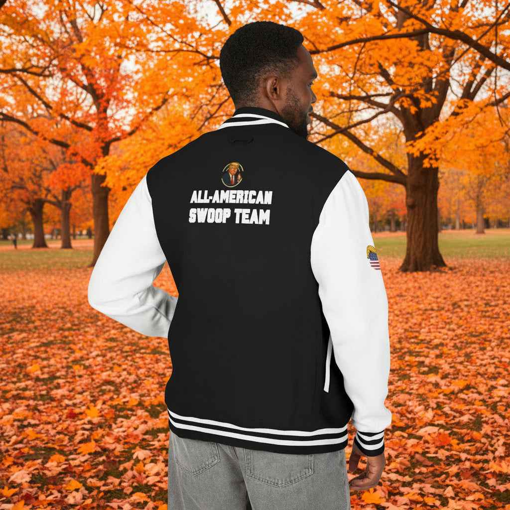 All American Swoop Team Letterman Jacket – Varsity Parody Edition